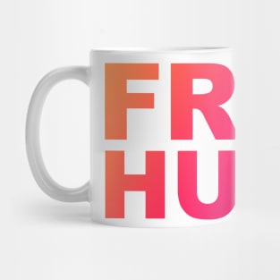 Free Hugs Typography - Minimal - Graphic Design Orange, Pink, Purple Gradient Lettering Mug